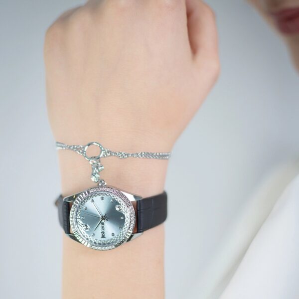 Just Cavalli Vittoria Glam Leather Black Light Blue - alternate view