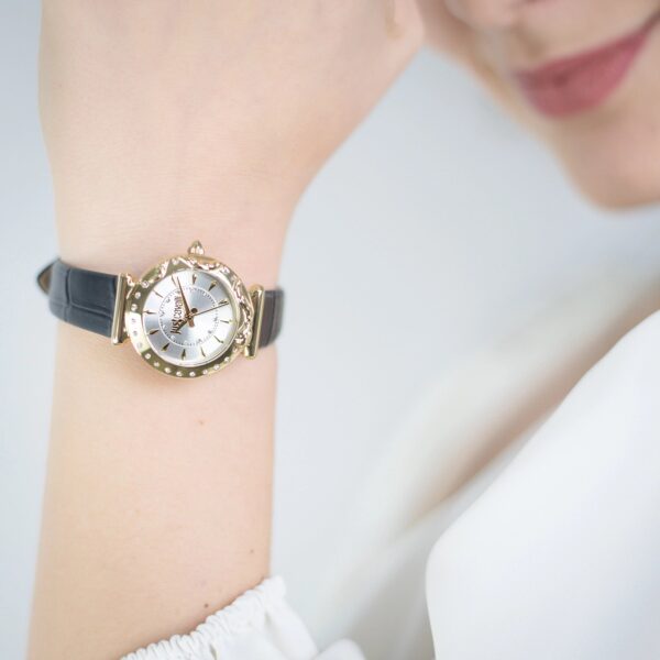 Just Cavalli Stella Snake Leather Black YG Silver - alternate view